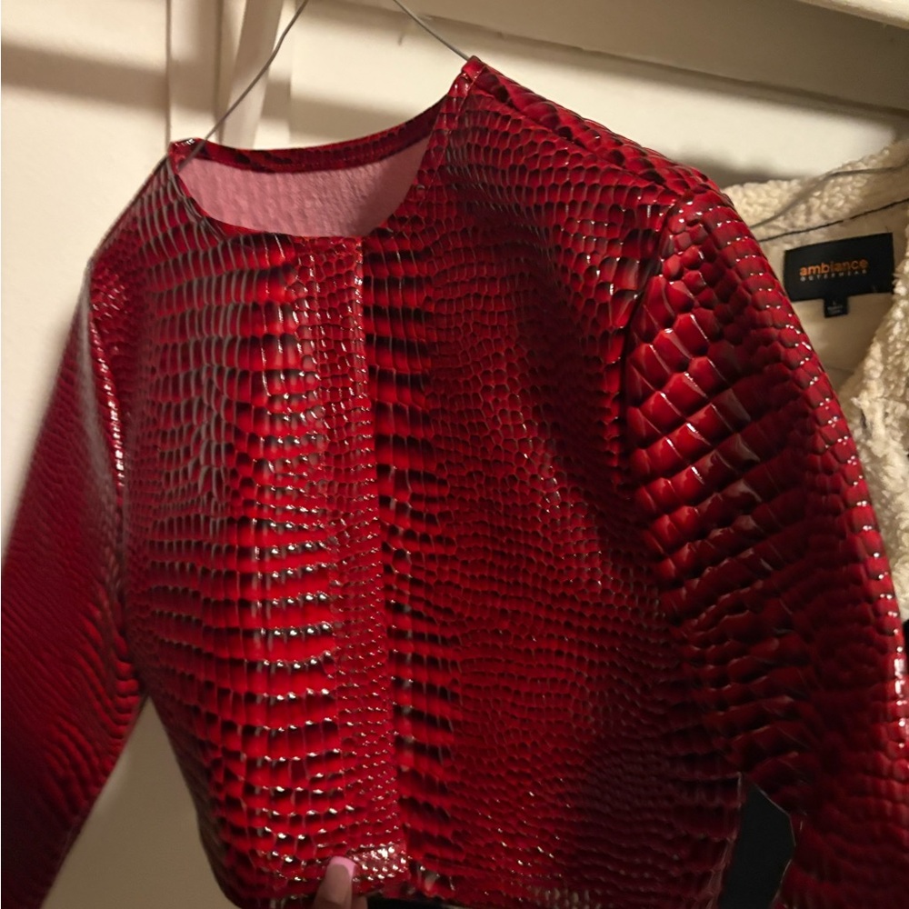 Red Snake Print Women's Jacket